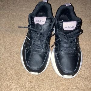 Black and white adidas sneakers